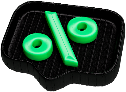 Ícone percentual verde